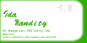 ida mandity business card